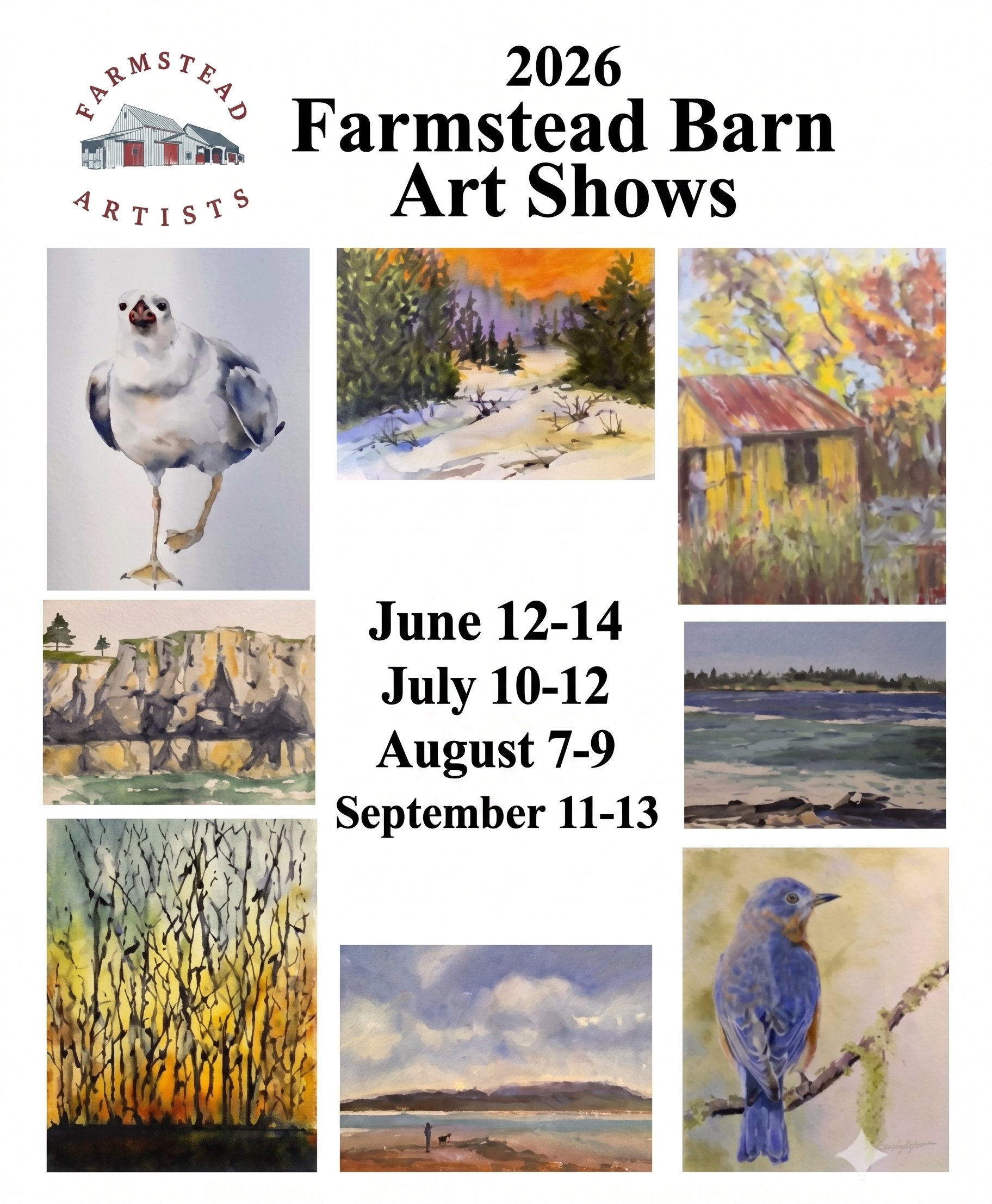 Farmstead Artists 2026 season — barn art shows poster